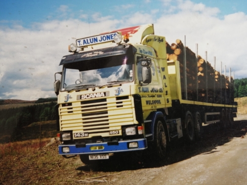 T Alun Jones Timber Haulage Lorry in Powys